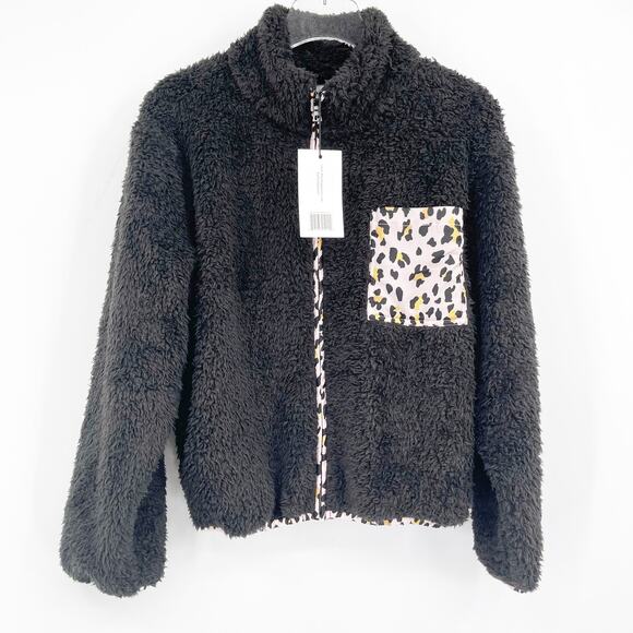 REVOLVE PLUSH APPAREL Leopard Fleece Zip Up Jacket - Picture 6 of 7